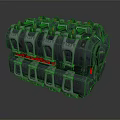 Industrial Mechanical Equipment With Black Metal Components And Red Accents