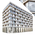 Modern Residential Building with Glass Windows Balconies and Contemporary Facade Design