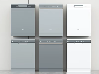 Gray And White Kitchen Dishwashers For Modern Home Appliance 3d model