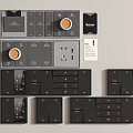 Modern switch socket combination room card hotel switch combination 3d model