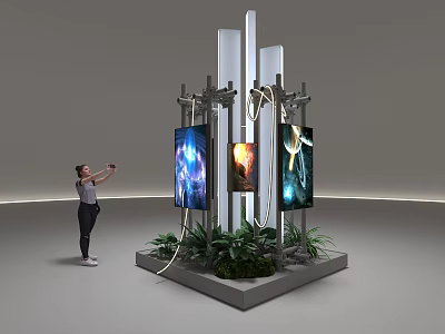 Display Screen Electronic Display Screen LED Long Strip Screen LED Electronic Screen Plant Wall Vegetation Green Plant Art Device Meichen Art Tube Display Screen 3d model