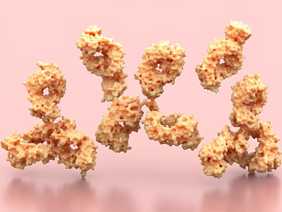 Yellow Sponge Like Coral Shape Decorative Ornament Set On Pink Background 3d model Yellow Sponge Like Coral Shape Decorative Ornament Set On Pink Background 3d model