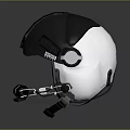 Black Safety Helmet With FINEJAB Label White Side Parts Chain Strap And Ear Pads