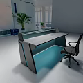 Modern Monitoring Room With Console Desk Ergonomic Chair Potted Plant And Surveillance Screens