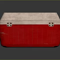 Red Hardware Toolbox With Light Colored Top And Secure Metal Latch 3d model