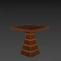 Modern Black Side Table with Textured Design and Layered Structure for Living Room 3d model