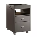 Modern Nightstand With Two Drawers And Rolling Wheels For Bedroom Storage