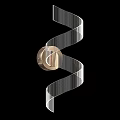 Modern Spiral Wall Lamp With Transparent Elements And Gold Base 3d model