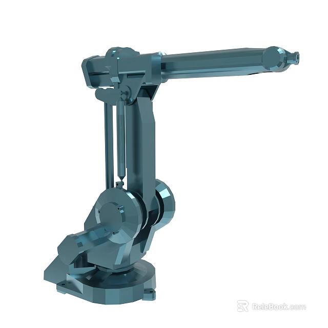 Industrial Robotic Arm With Mechanical Joints And Metallic Structure 3d model 