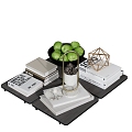 Modern Ornaments Combination Book Ornaments Fruit Plate Candle 3d model