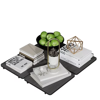 Modern Ornaments Combination Book Ornaments Fruit Plate Candle 3d model
