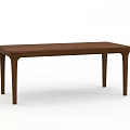 Dark Brown Wooden Dining Table With Slim Legs And Simple Design 3d model