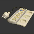 White Electrical Power Strip With Plug And Multiple Outlets For Household Appliance Use
