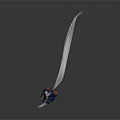 White Haired Game Movie Character In Blue Outfit With Dual Swords And Flowing Dynamic Pose