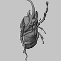 Detailed Bronze Beetle Sculpture With Realistic Horns And Legs Design