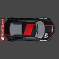 Audi R8 Racing Car Black Body With Red Stripes Brantan Logo Number 07 Sponsor Stickers