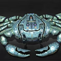Detailed Futuristic Sci Fi Robotic Mechanical Crab With Armor And Claws