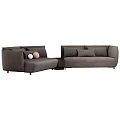 Modern Fabric Sectional Sofa Set With Multiple Cushions And Neutral Tones 3d model