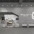 Su Tea Bubble Tea Shop with Inspiration of Tea Theme Marble Counter and Ceiling Lighting