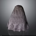 Man Displaying Purple Leopard Print Lampshade With Ruffled Bottom On Dark Surface