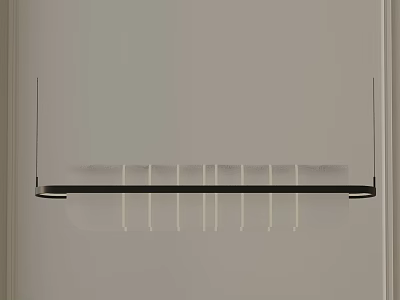 Contemporary Linear Chandelier with Transparent Glass and Black Metal in Modern Interior 3d model