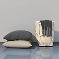 Interior Hinged Door With Gray Beige Pillows Beige Handbag And Scarf