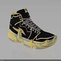 High Top Black And Gold Sneakers With Modern Structured Sole Design