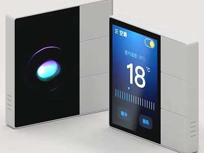 Smart Switch Panel with Digital Display for Temperature Lighting and Air Conditioner Control 3d model