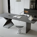 Modern minimalist desk and chair combination 3d model