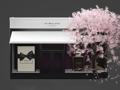Jo Malone London Store Window With Cherry Blossom Tree And Perfume 3d model