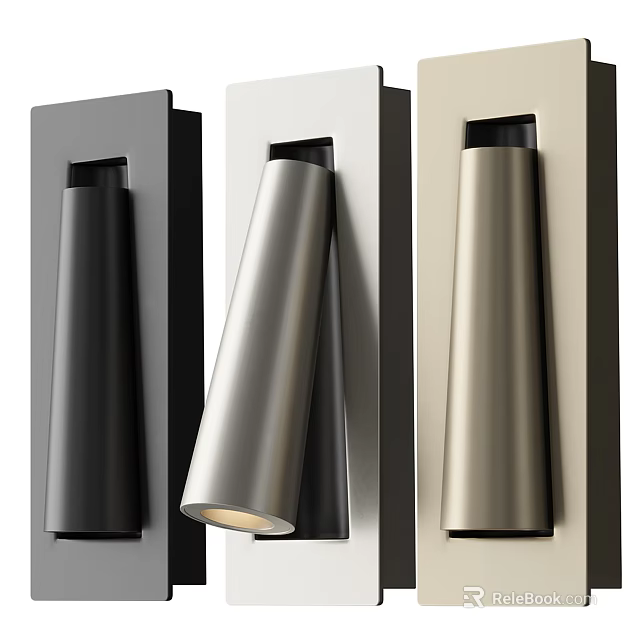 Modern Cylindrical Wall Lamps With Sleek Metal Finish In Different Colors 3d model 