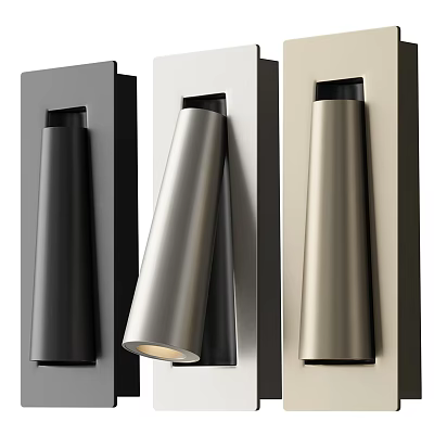 Modern Cylindrical Wall Lamps With Sleek Metal Finish In Different Colors 3d model