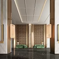 modern ccd hotel lobby 3d model