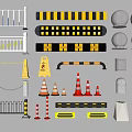 Essential Road Traffic Safety Facilities Including Guardrails Traffic Cones Bollards Warning Barriers And Speed Bumps
