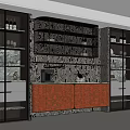 Elegant Modern Wine Cabinet Interior With Glass Doors LED Lighting And Decorative Panels