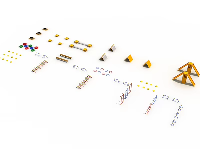 Essential Sports Training Equipment Including Cones Hurdles Agility Ladders And Markers 3d model