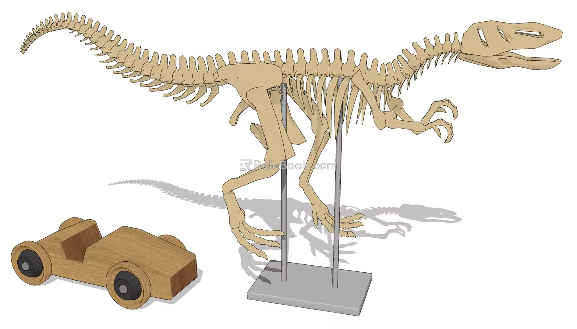 Modern toy dinosaur building blocks 3d model