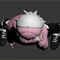 Anime Game Character With Pink Hair Red Eyes Pink Hoodie White Undershirt Black Leggings Sneakers