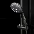 Modern Chrome Shower System with Rainfall Head Handheld Sprayer and Water Flow Design 3d model