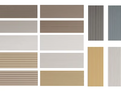 Wall Panels In Various Colors And Textures 3d model