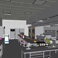 Professional Commercial Kitchen Interior With Stainless Steel Appliances Worktables And Fresh Ingredients