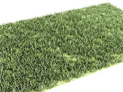 Lush Green Artificial Grass Turf With Dense Blades And Rectangular Shape 3d model