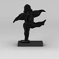 Tech Exhibition Hall Modern Black Abstract Sculpture Display on Black Base 3d model