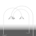 Modern Minimalist Floor Lamp With Arched Metal Stand And Double Cone Shades