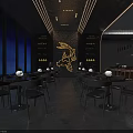 Row of Wooden Bar Stools With White Cushions At Modern Bar Counter