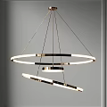 Modern Multi Ring LED Chandelier With Metallic Frame And Illuminated Rings 3d model