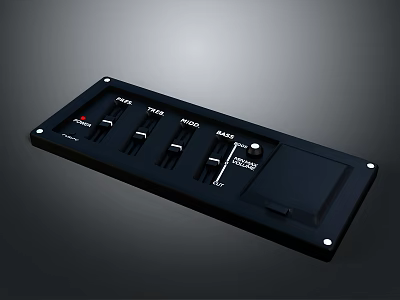 Black Household Control Panel With Knobs And Buttons For Home Appliance Use 3d model