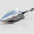 Futuristic Concept Vehicle With Streamlined Silver Design Transparent Cockpit And Aerodynamic Fins
