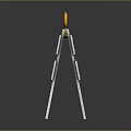 Red White Striped Road Barrier With Yellow Warning Lights And Metal Frame For Traffic Control