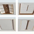 Modern Ceiling Design With Decorative Panels And Geometric Lines In Various Styles 3d model